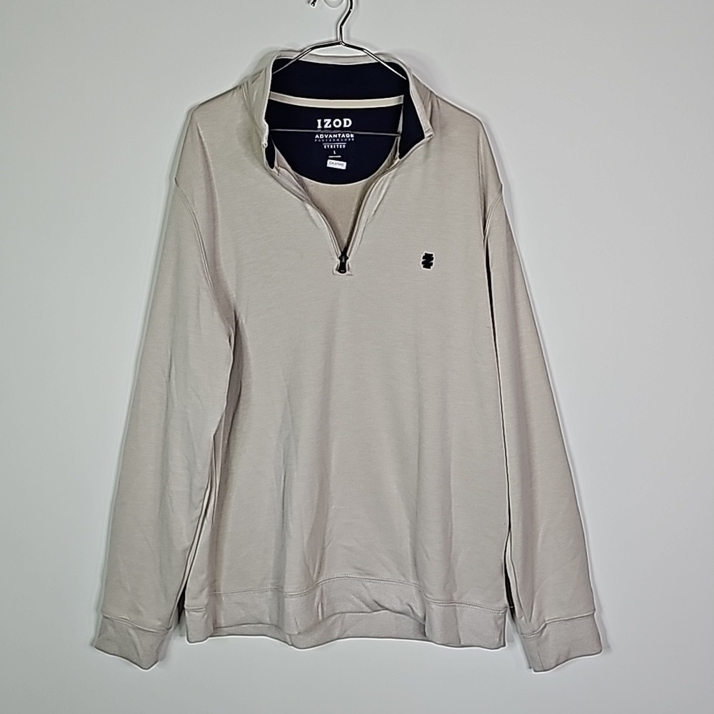 IZOD large cream half zip advantage performance stretch jacket